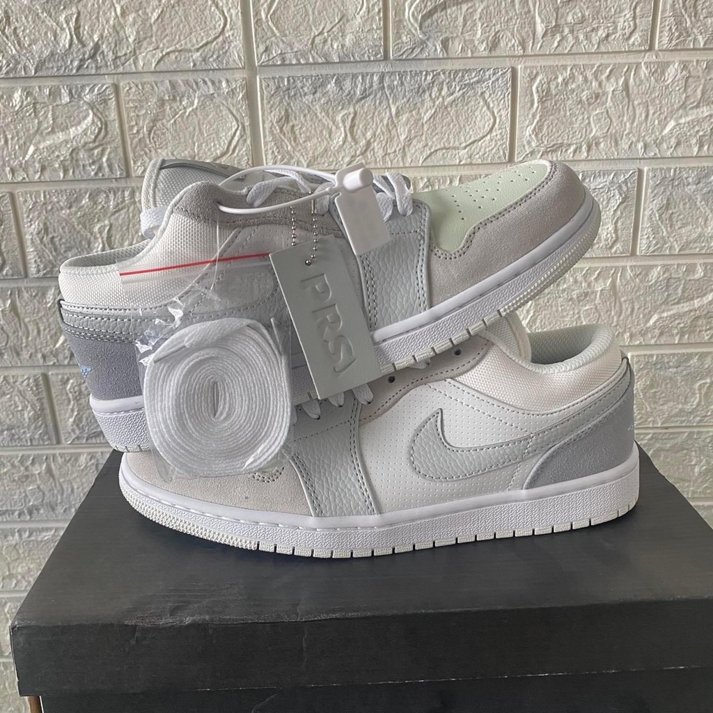 Giày Jordan Cổ Thấp Nam Nữ, Giày Nike_Jordan Paris JD Xám Trắng Hàng Đẹp Full Box