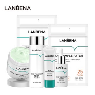 Bộ 6 Sản Phẩm Cải Thiện Tình Trạng Mụn Lanbena Chăm Sóc Da Hiệu Quả