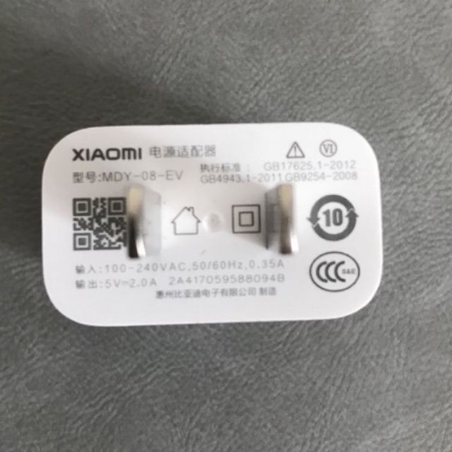 Củ sạc xiaomi 5v-2A 10w chính hãng