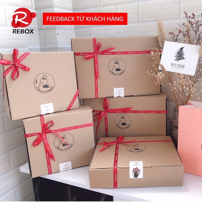 Hộp 30x20x7,5 cm - 100 hộp carton giá rẻ có nắp gài tiện lợi