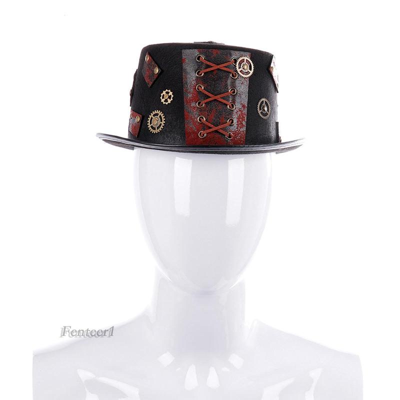 [Fenteer1] Mũ Hóa Trang Phong Cách Steampunk Cổ Điển Với Dây Và Bánh Răng