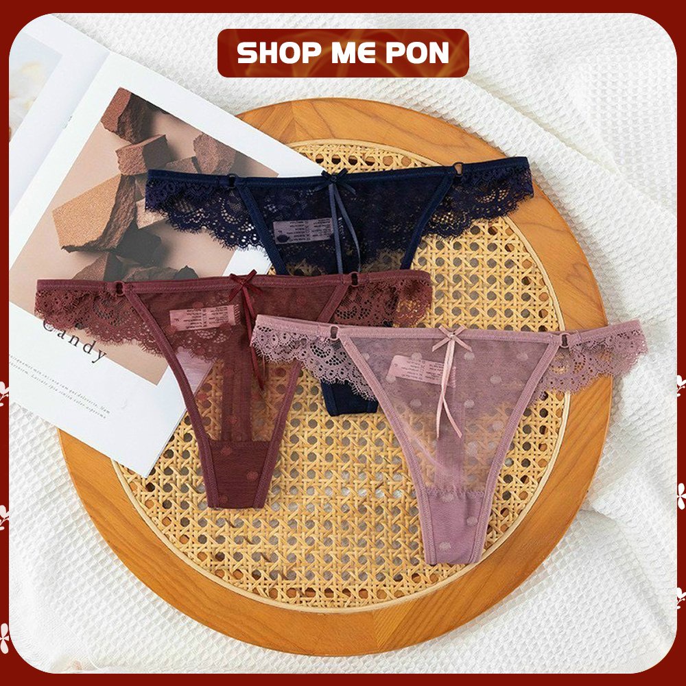 Quần Lót Nữ, Bộ 5 Quần Lót Ren Lọt Khe Cao Cấp, Nội Y Nữ Sexy Shopmepon LK02