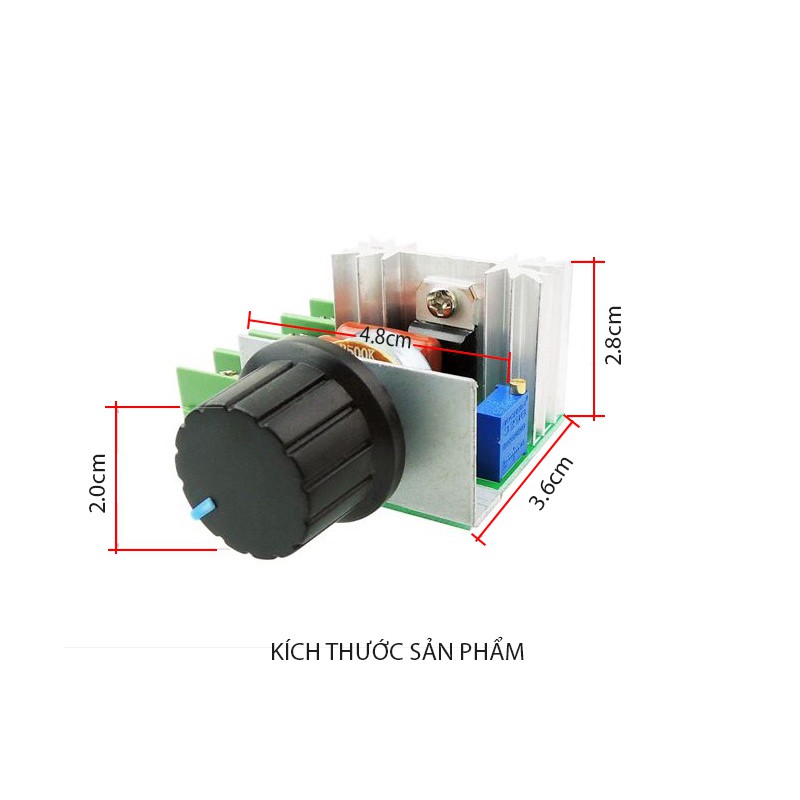 Module mạch chiết áp  2000W-220V cho động cơ, ánh sáng, đèn sưởi