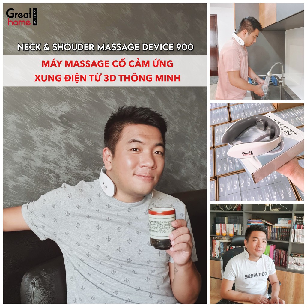 Máy Massage Cổ Vai Gáy Trị liệu Thông Minh Greathome Device 900 Hàn Quốc