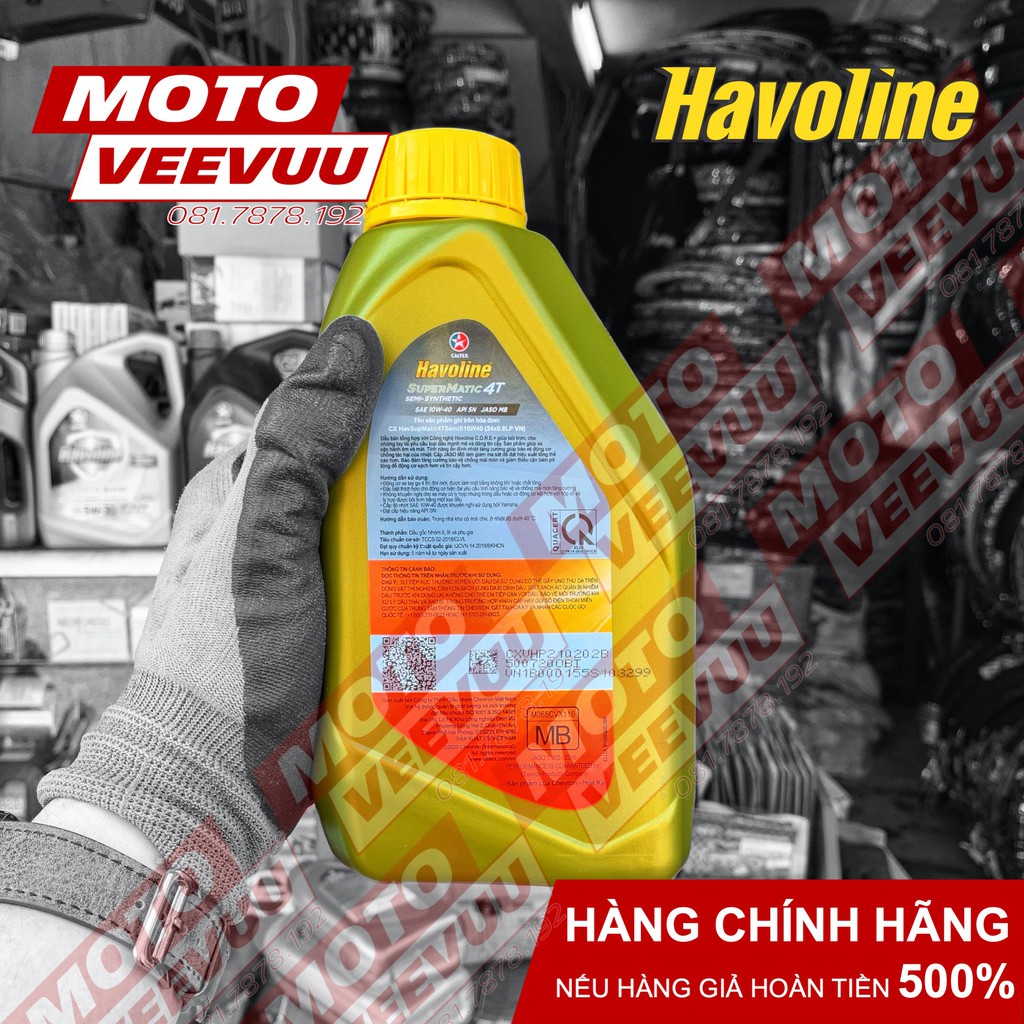 Dầu nhớt xe tay ga Caltex Havoline SuperMatic 4T Semi 10W40 1 Lít &amp; 800ml