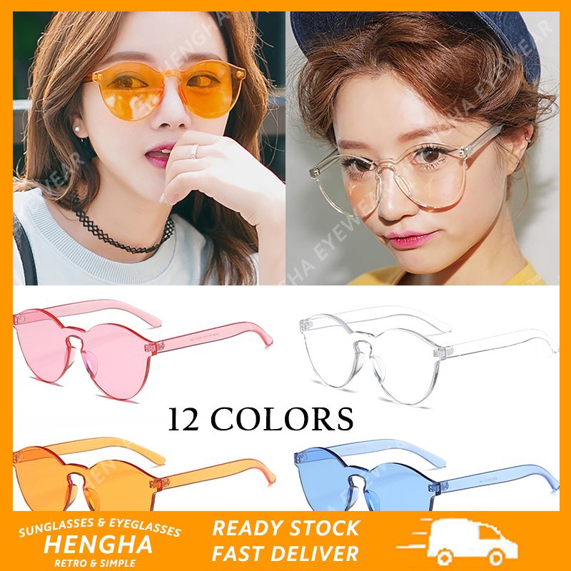 Kính mát thiết kế trong suốt nhiều màu cá tính hợp thời trang cho nam nữ