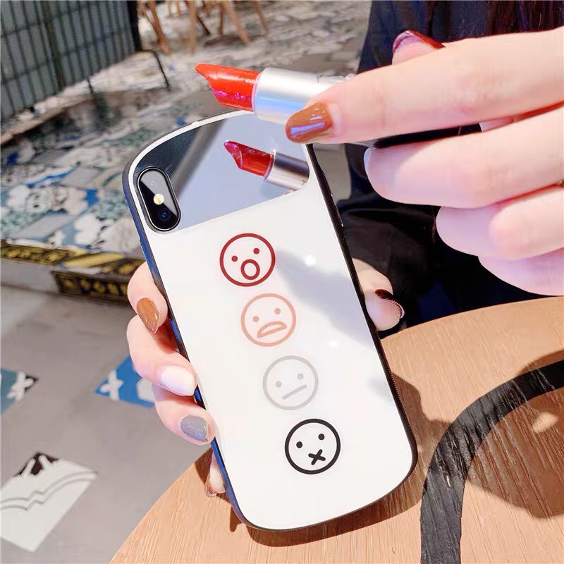 Ốp lưng iphone đôi tráng gương hình biểu cảm điện thoại 7 8 plus x xs xr 11 pro max se2