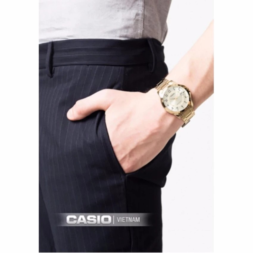 Đồng hồ nam dây kim loại Casio chính hãng Anh Khuê MTP-V004G-7BUDF