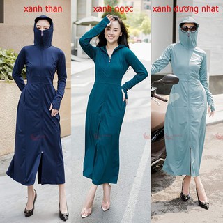 Áo Chống Nắng Trùm Toàn Thân Nữ, Áo Trùm Từ Đầu Đến Gót Chân, Chất Dày Cực Đẹp, Thoáng Mát, Thấm Mồ Hôi