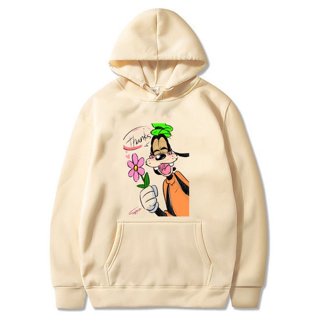 Áo Hoodie Nam Nữ Thu Đông Ấm Áp Chất Nỉ Mềm Mịn Siêu Dễ Thương In 3D Cún Cầm Hoa Thanks Mặc Đi Chơi - Đi Học Phong Cách
