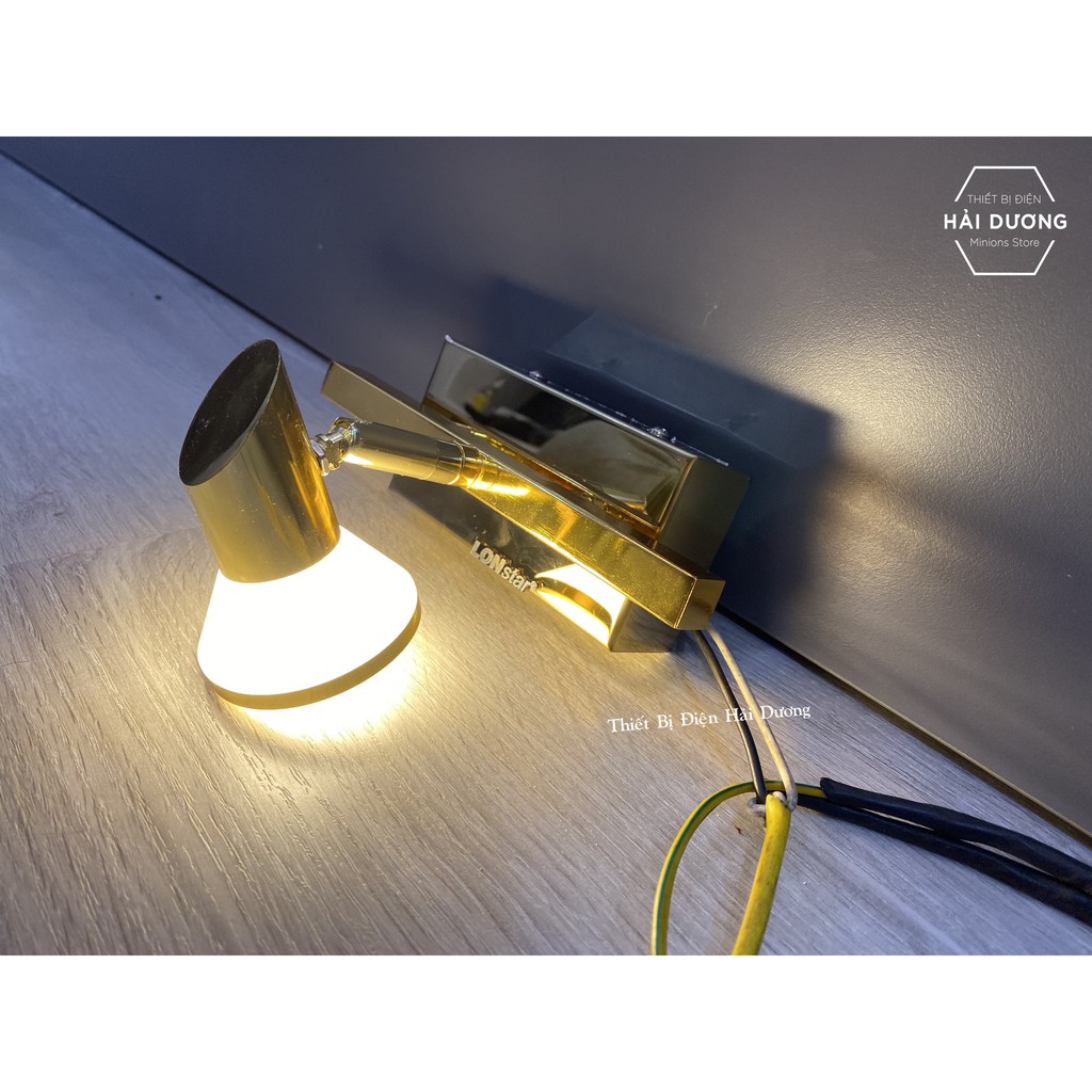 Đèn soi tranh - Đèn rọi gương Lonstar Led Đơn 3602-1 3w Mạ Vàng Ánh Sáng Vàng - Điều chỉnh được góc chiếu