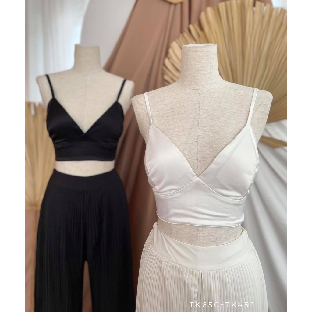 [Ảnh thật] Áo crop phi 2 dây sexy