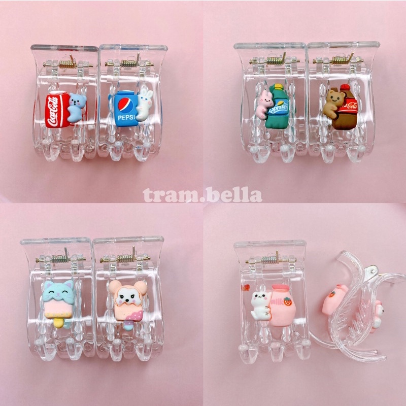 kẹp tóc càng cua hình nước ngọt kẹp tóc 5 răng 3 răng tram.bella