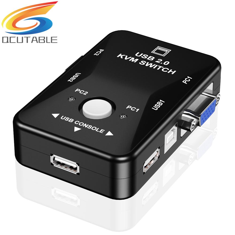 Hộp Chuyển Đổi Công Tắc 2 Cổng USB KVM Hw1701 Đầu Vào 1 Ra 1080P VGA