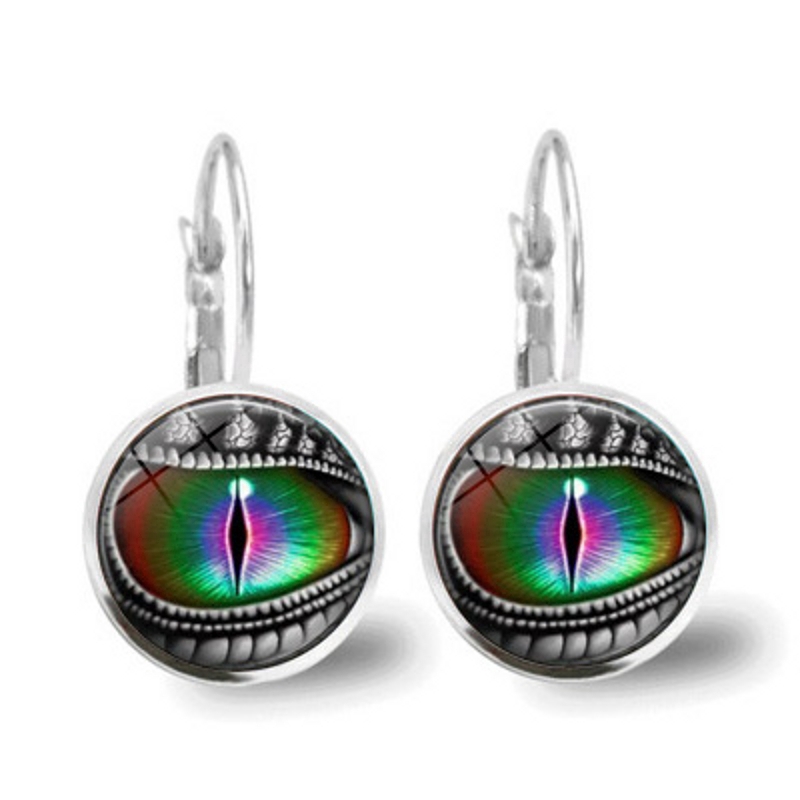 1 đôi khuyên tai hình mắt rồng kích thước 15mm thời trang nữ