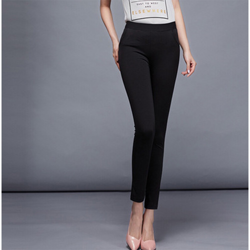Quần tây thun CERA-Y body thun umi co dãn màu đen CRQ012