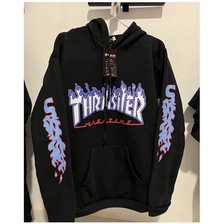 Áo hoodie nam nữ hình chữ lửa in trên tay áo có big size vải nỉ bông cao cấp