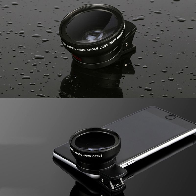 Bộ Ống Kính Góc Rộng 0.45x + Ống Kính 12.5x + Kẹp Gắn Điện Thoại Iphone Samsung Xiaomi