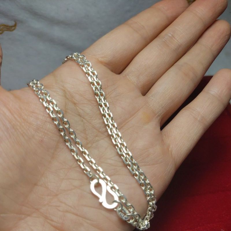 Dây chuyền mắt xích vuông bạc ta