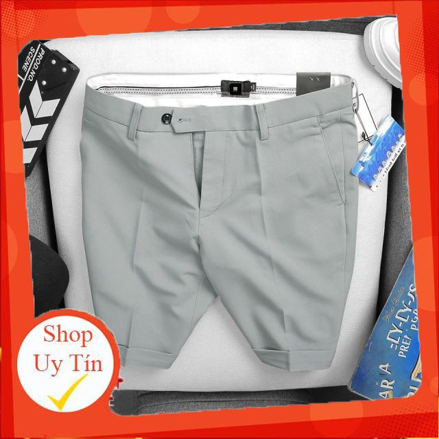 Quần short nam Kojiba vải cotton co giãn nhẹ dáng công sở tây âu -Hàng nhập khẩu