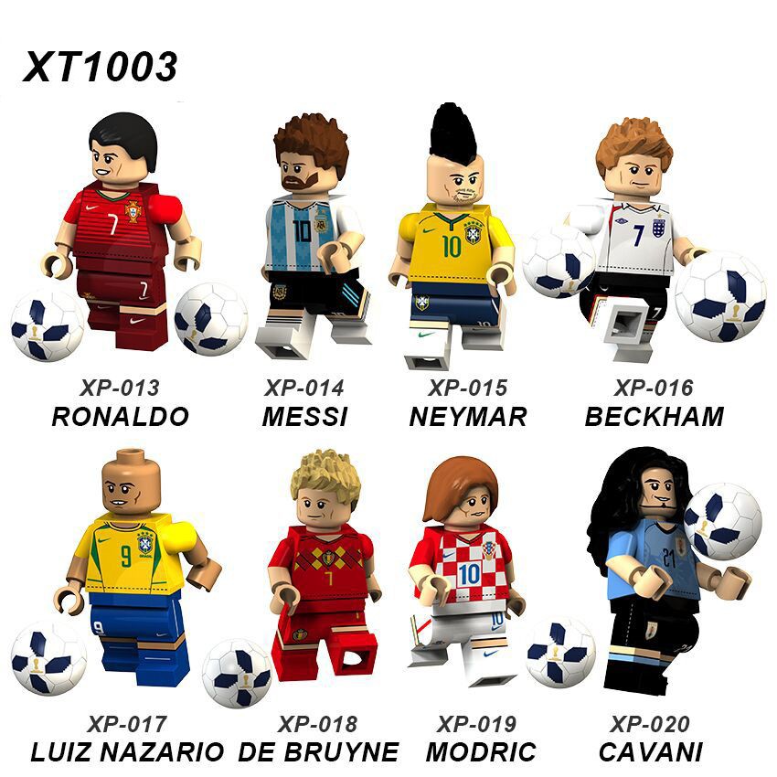 Mô Hình Lắp Ráp Lego Hình Cầu Thủ Messi Ronaldo Beckham Kobe James