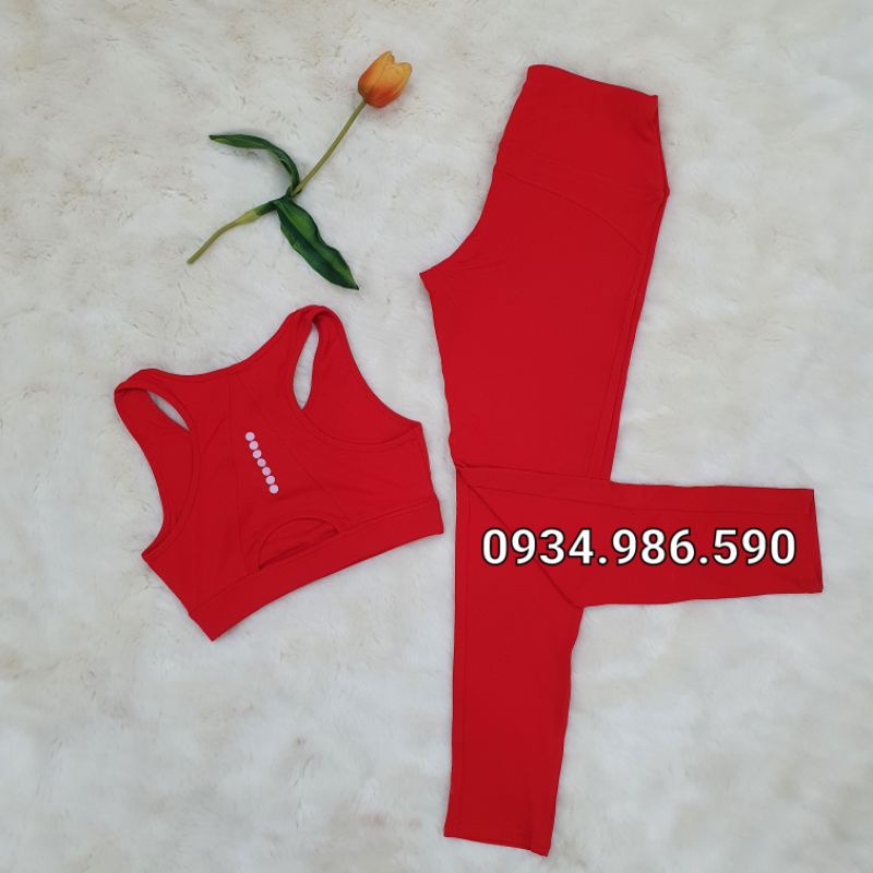 Quần áo gym yoga nữ bộ tập yoga nữ bra đỏ sexy