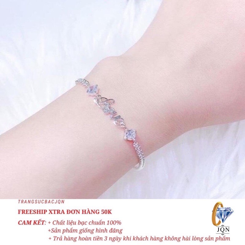 Lắc tay nữ bạc ta Love xinh xắn [ JQN- Cam kết bạc chuẩn, chất lượng, giá xưởng ]