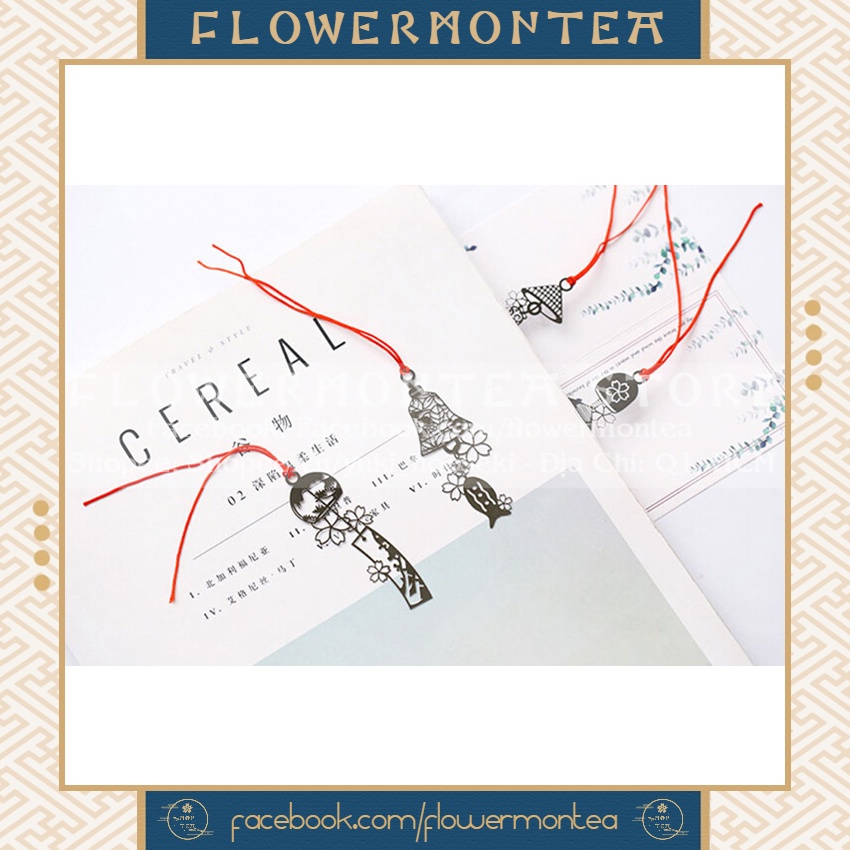 Thẻ Đánh Dấu Sách | Bookmark Kim Loại Kèm Thiệp - Chuông Gió