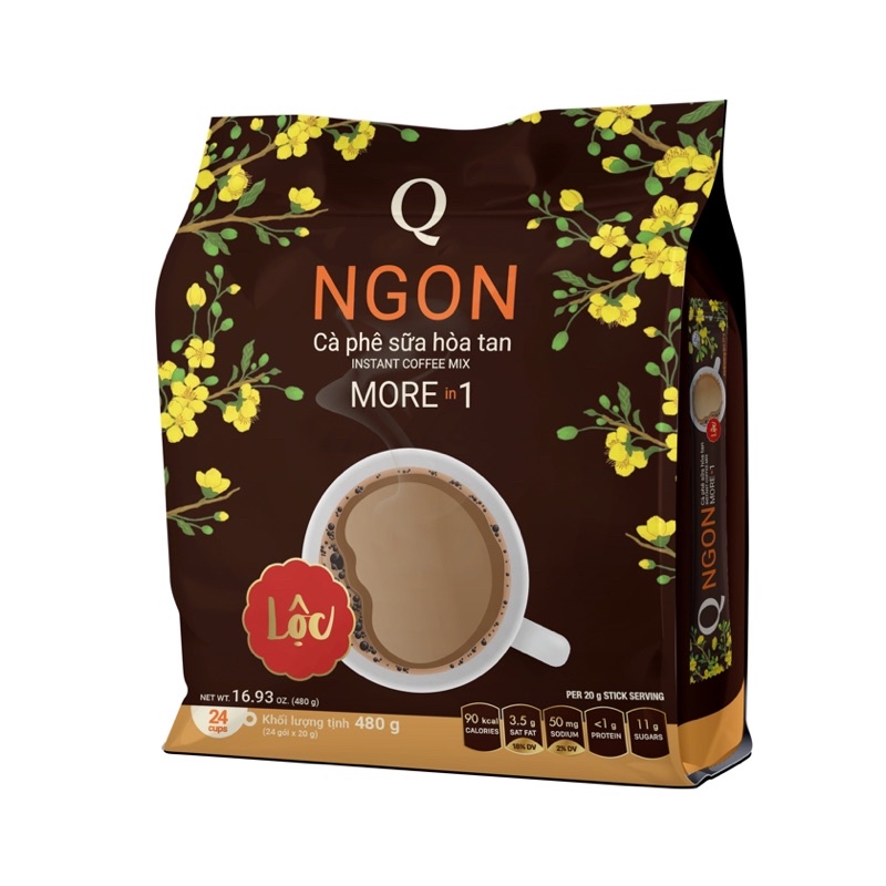 NGON - TRẦN QUANG - Cà Phê hoà tan 3in1 (24 gói/ túi) | BigBuy360 - bigbuy360.vn