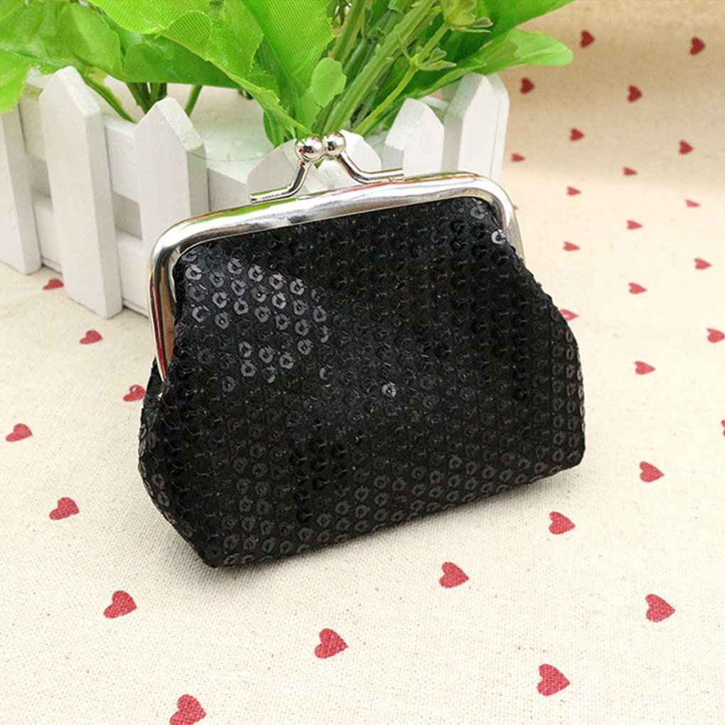 Womens Small Sequin Wallet Card Holder Coin Purse Clutch Handbag for Festival Gift