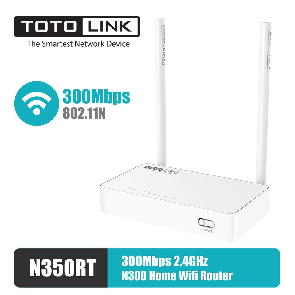 Bộ Phát Wi-Fi Totolink N350RT- Chuẩn N 300 có app quản lý - Bảo hành chính hãng 24 tháng