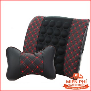 Combo 01 GốI Tựa Đầu Và 01 Đệm Tựa Lưng Massage, Đệm Tựa Lưng, Đệm Tựa Lưng Massage, Đệm Tựa Lưng Ô Tô, Đệm Tựa Lưng Mas