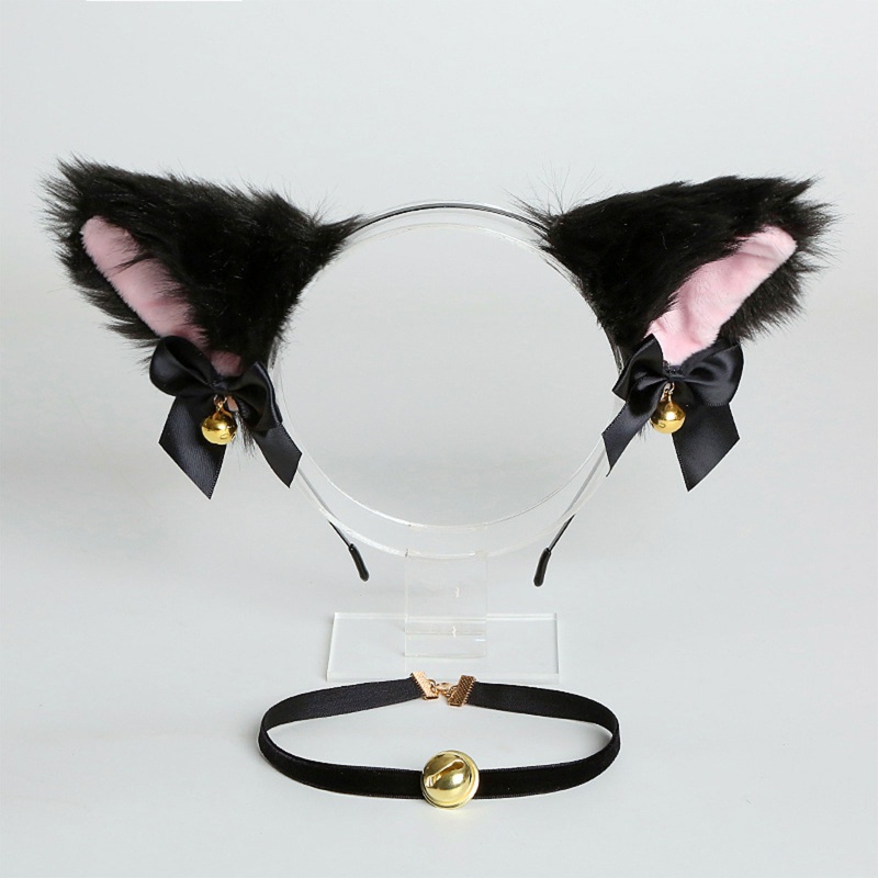 Set Vòng Cổ + Băng Đô Tai Mèo Hóa Trang Halloween Xixi