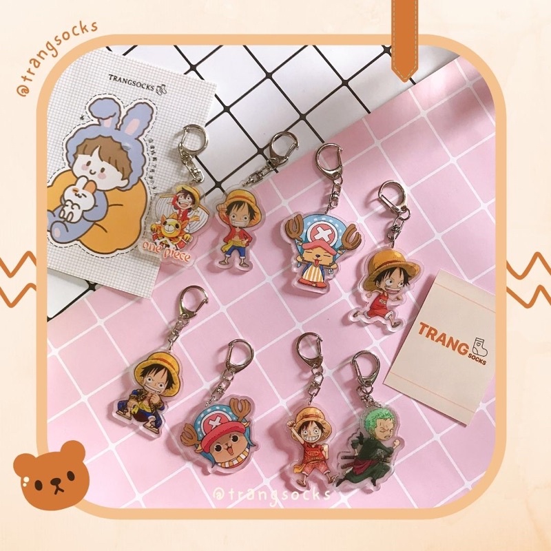 Móc khoá Luffy, Chopper, Zoro nhựa Mica trong suốt - One Piece (Đảo Hải Tặc)