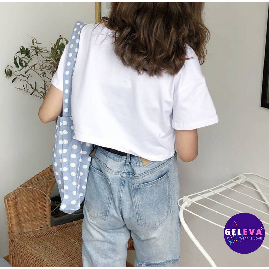 Áo croptop nữ thun tay ngắn form rộng kiểu ulzzang đẹp, áo phông nữ polo croptop crt crop top body đen trắng Geleva G54 | BigBuy360 - bigbuy360.vn