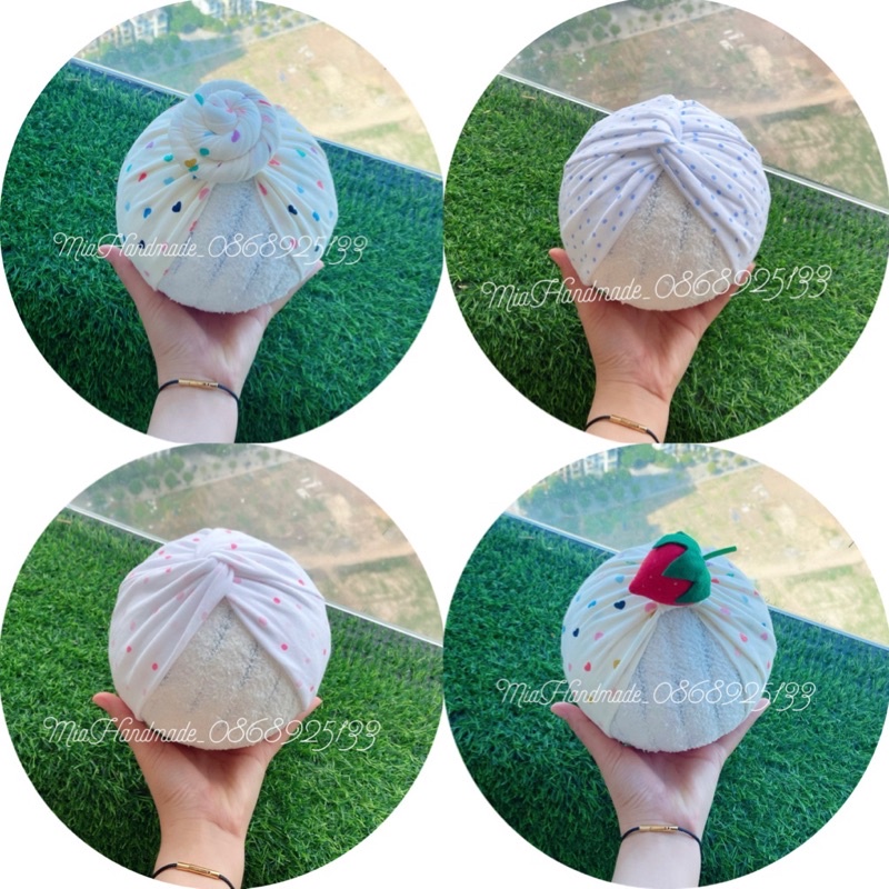 MŨ TURBAN CHO BÉ RẺ ĐẸP - MŨ TUBAN THẮT NƠ XINH XẮN - VỪA SÀNH ĐIỆU VỪA CHE THÓP CHO BÉ SƠ SINH - 24M