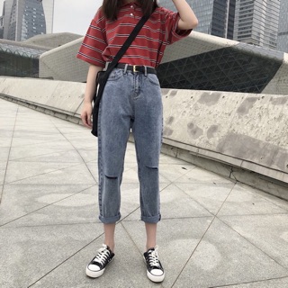 Quần baggy rách xanh