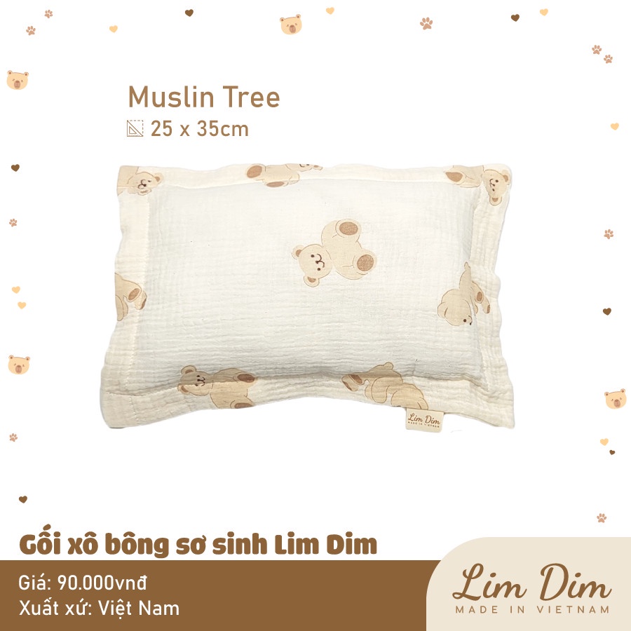 Gối xô bông sơ sinh Lim Dim