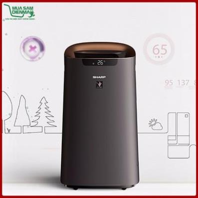 Máy lọc không khí và tạo ẩm Sharp KI-L80V-T (62m², hàng chính hãng, có kết nối điện thoại SmartPhone, tạo ẩm mạnh mẽ)