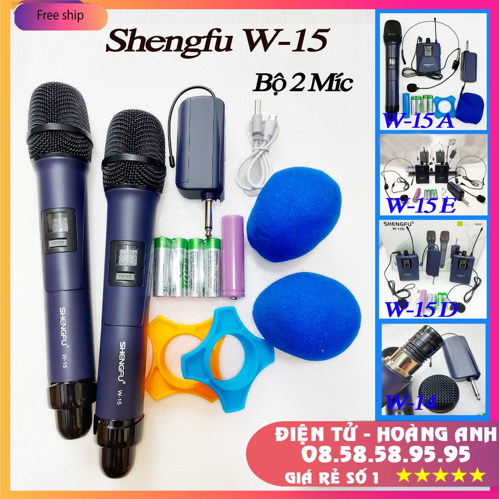 Mic đa năng không dây SHENGFU W15 - 15A - 15E - 15D là dòng mic cao cấp của hãng shengfu Hàng chĩnh hãng 100%