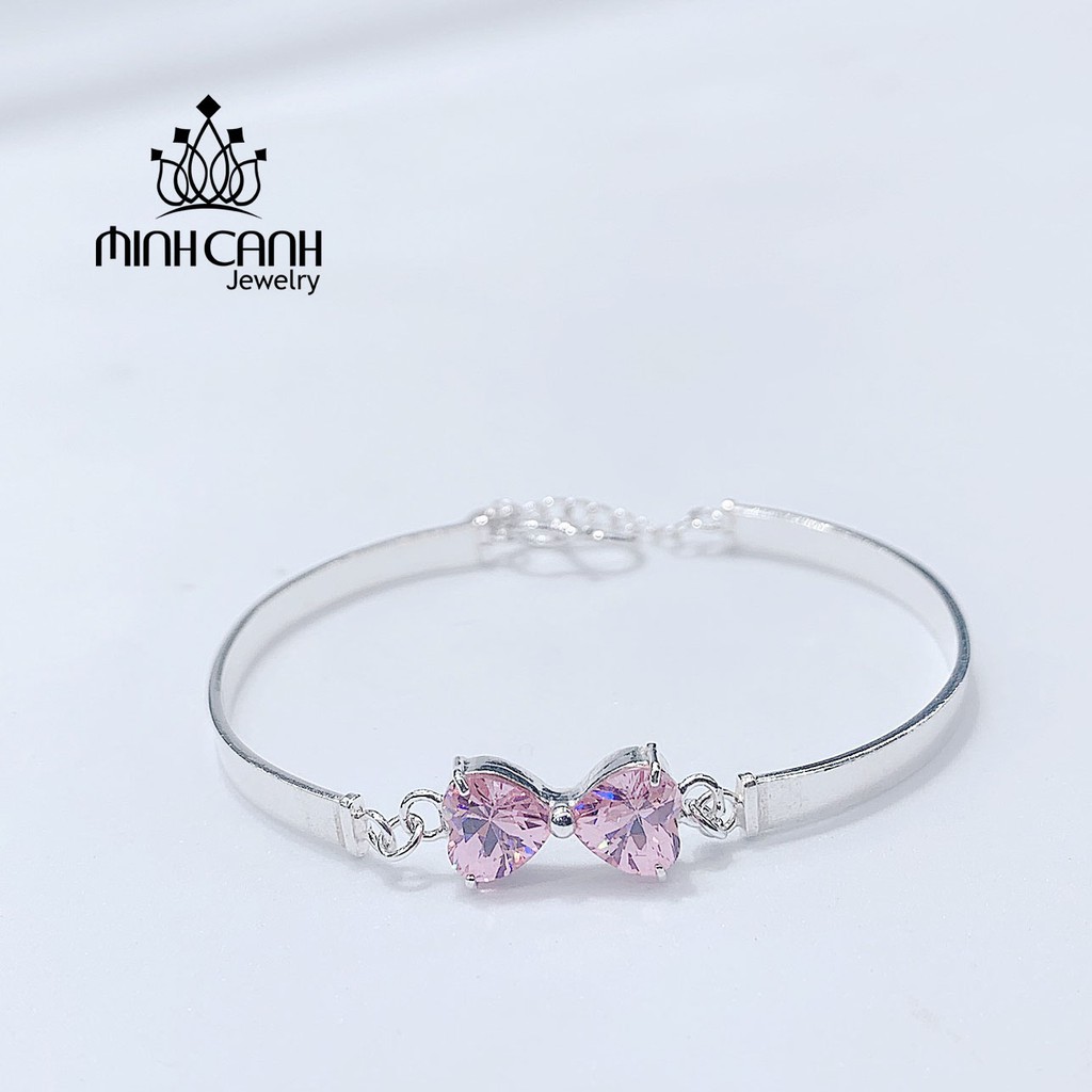Lắc Tay Bạc Nữ Nơ Đính Đá Nhiều Màu - Minh Canh Jewelry