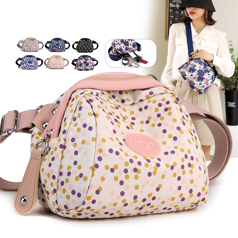 Túi Đeo Chéo Vai Bằng Vải Canvas In Họa Tiết Hoa Thời Trang Dành Cho Nữ