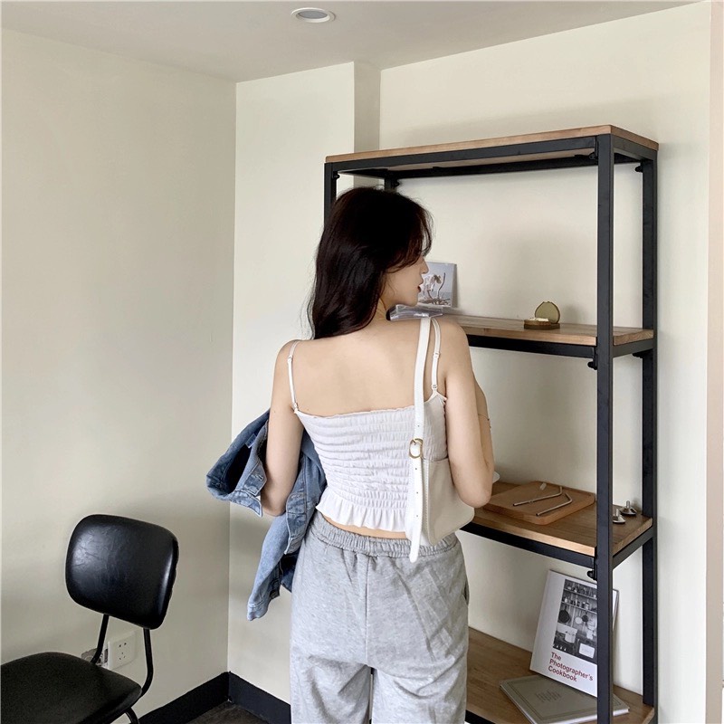 Áo bra ren nữ 2 dây nhún dáng dài phong cách áo croptop cực xinh DOPICO B6843