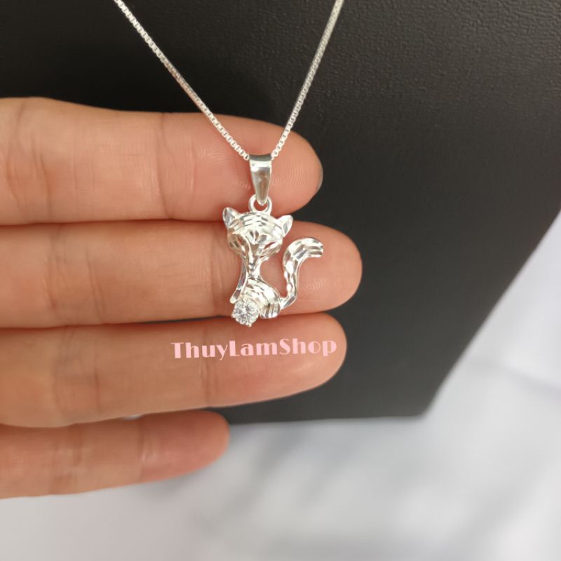 Vòng cổ dây chuyền mặt hồ ly bạc 925 vĩnh viễn bảo hành mang lại may mắn tình duyên