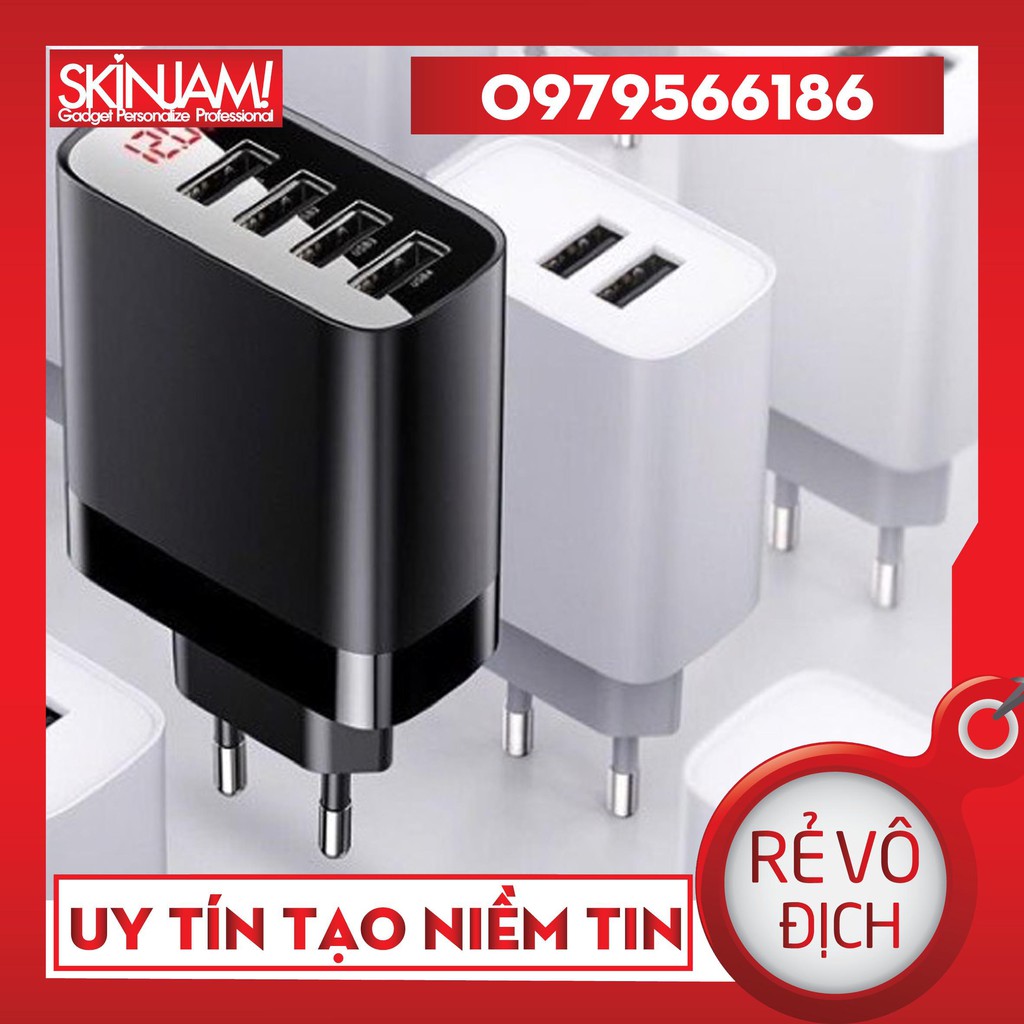 Củ Sạc Baseus Chia 4 Cổng USB Đa Năng Tốc Độ Nhanh 30W Dành Cho Điện Thoại IPhone 11 Pro Max Xiaomi Mi Samsung