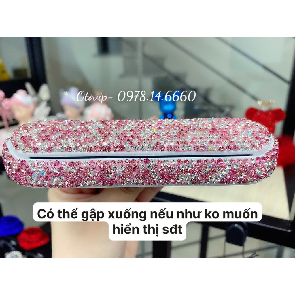 Bảng ghi số điện thoại đô xe ô tô đặt taplo gắn đá cao cấp trang trí taplo