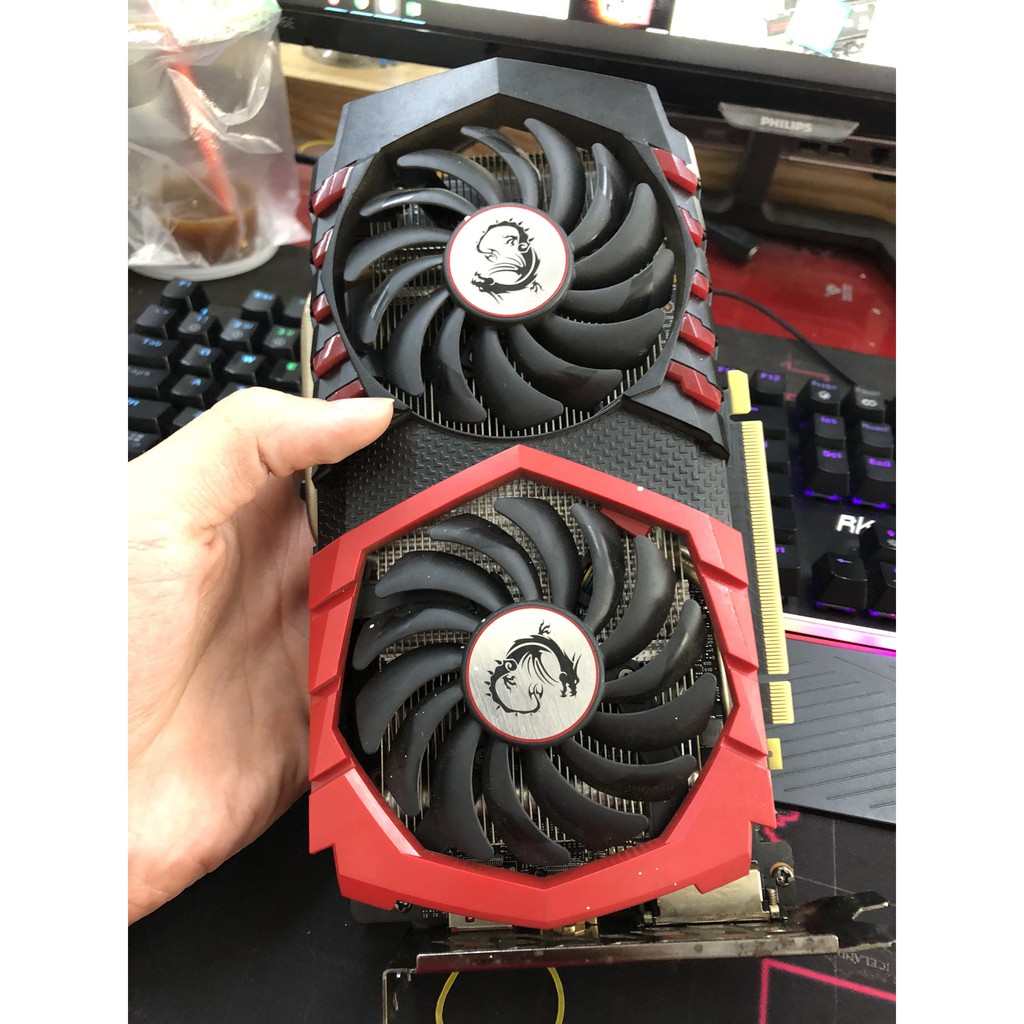 Card màn hình MSI GTX 1050Ti Gaming X 4G 2fan, còn bảo hành 7/2021, hàng người dùng