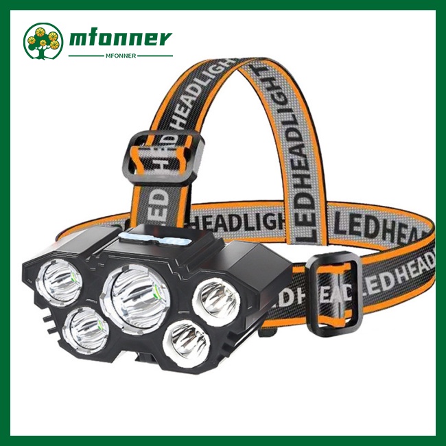 Đèn Pha 5 Bóng Led Sạc Usb 500m Chống Thấm Nước Tiện Dụng