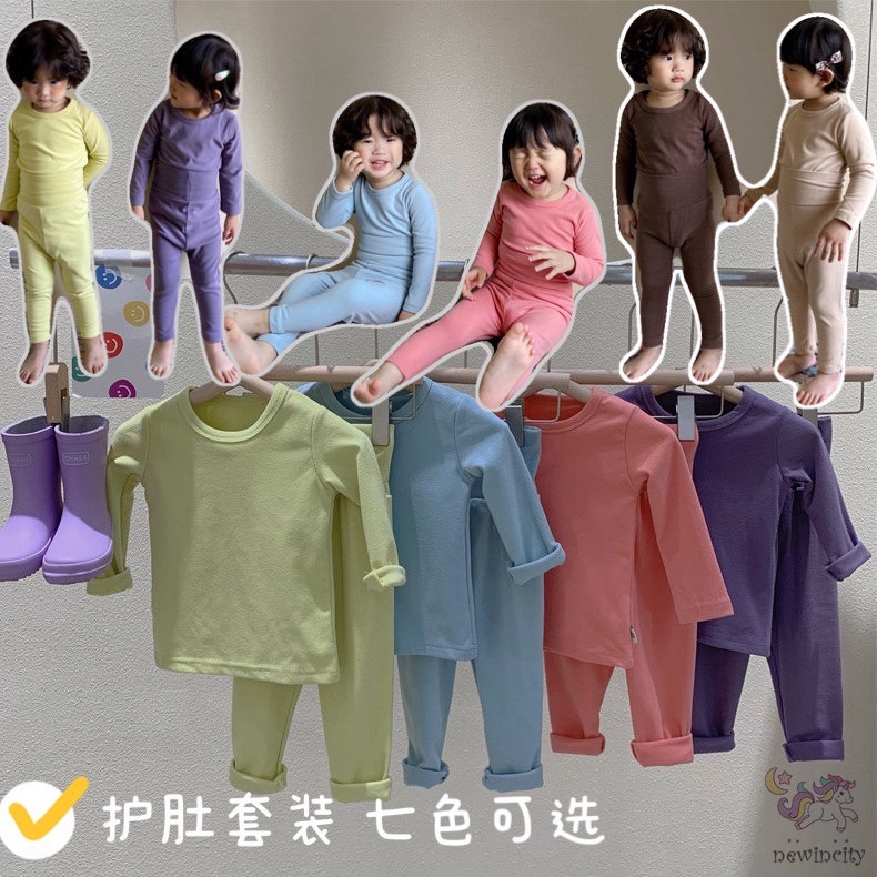 Bộ đồ ngủ gồm áo mềm và quần lưng cao phong cách Hàn Quốc cho bé gái