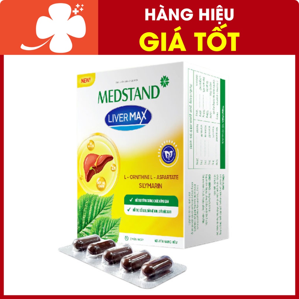 MEDSTAND LIVER MAX – Hỗ trợ bảo vệ và tăng cường chức năng gan, giải độc gan (60 viên)
